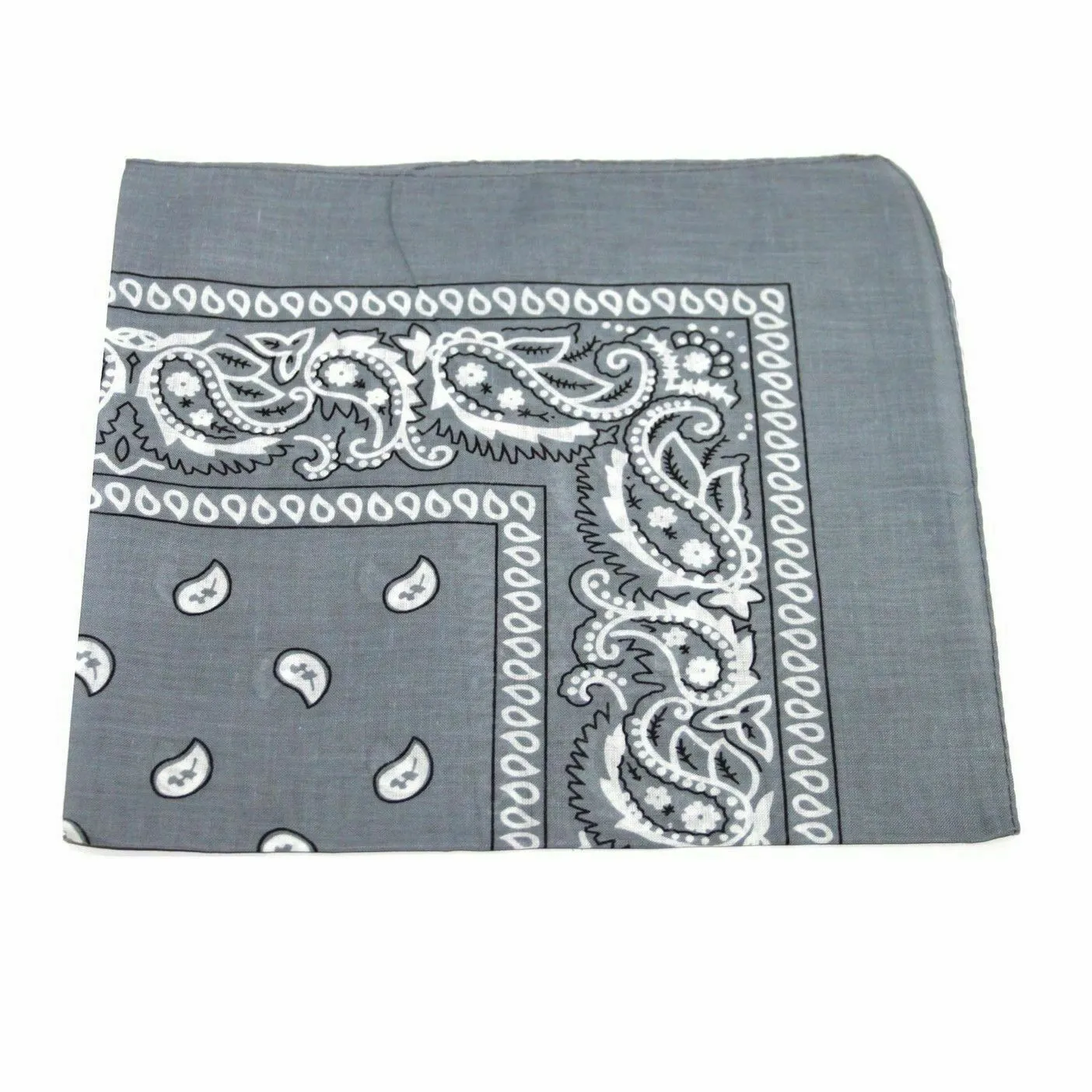 10 x Grey Paisley Bandanas Head Wrap 100% Cotton Neck Scarf Mask Bandana