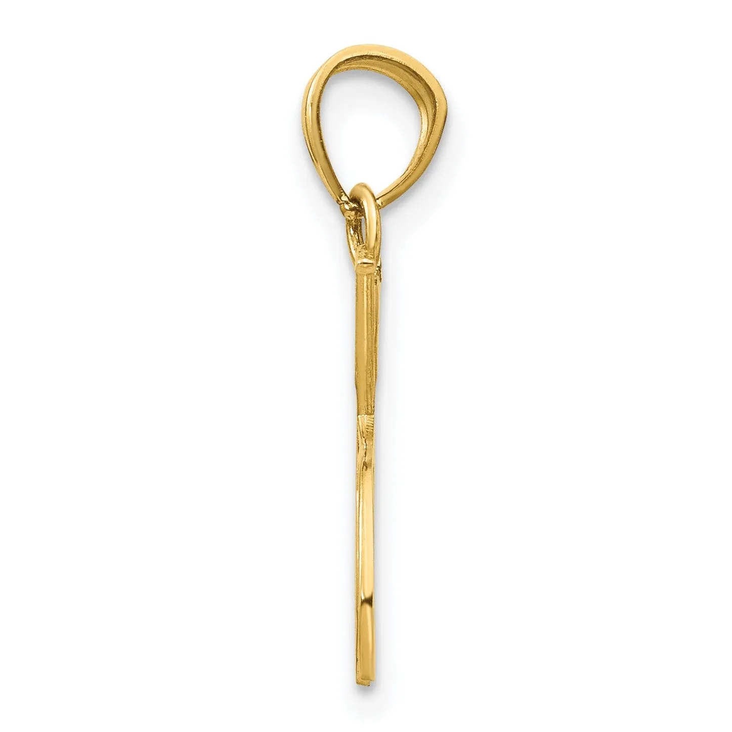 14k Yellow Gold Double Tennis Racquet Pendant