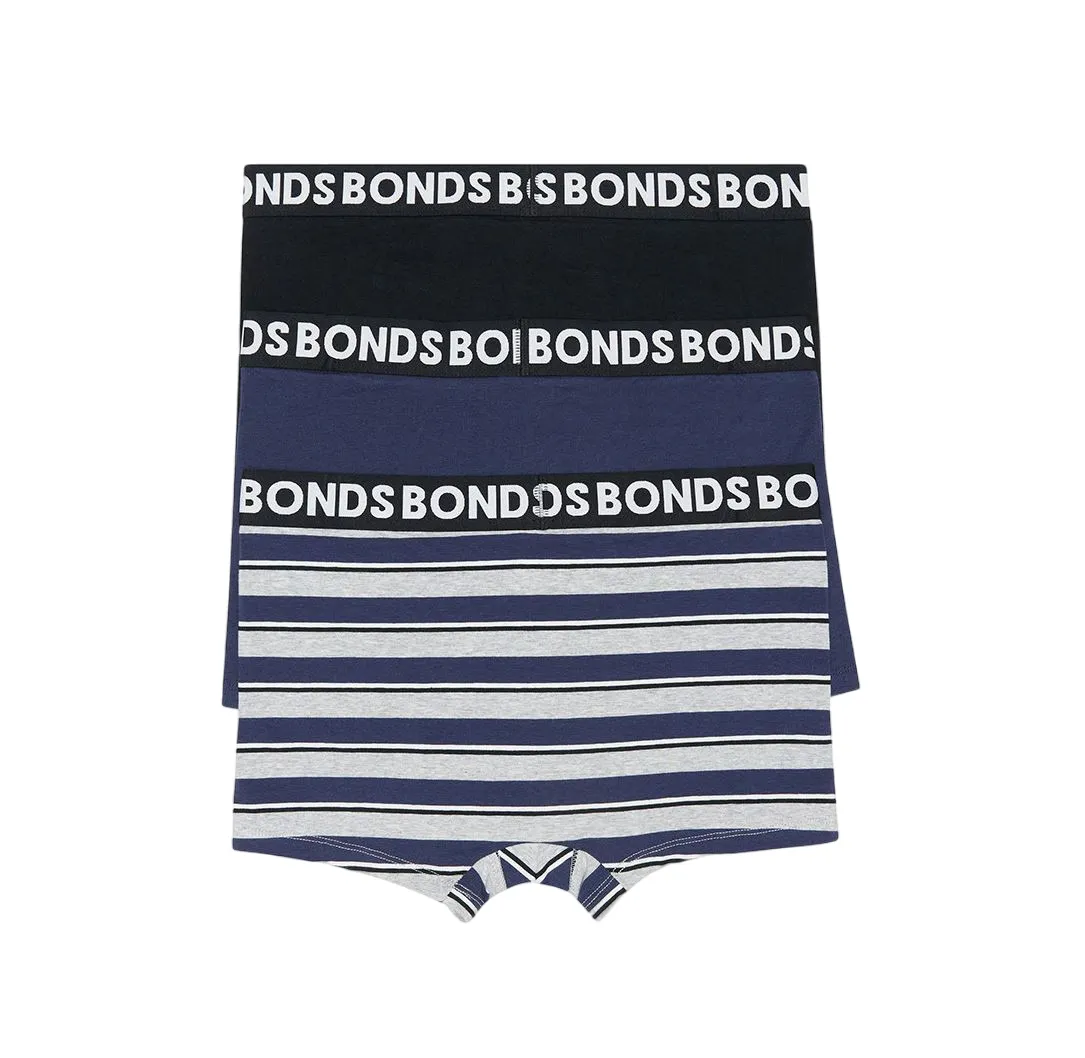 18 X Bonds Mens Everyday Trunks Underwear Black / Navy / Grey Undies