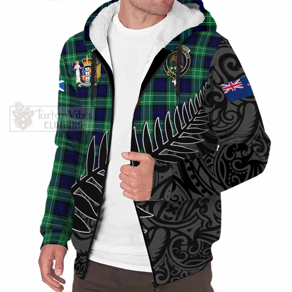 Abercrombie Crest Tartan Sherpa Hoodie with New Zealand Silver Fern Half Style