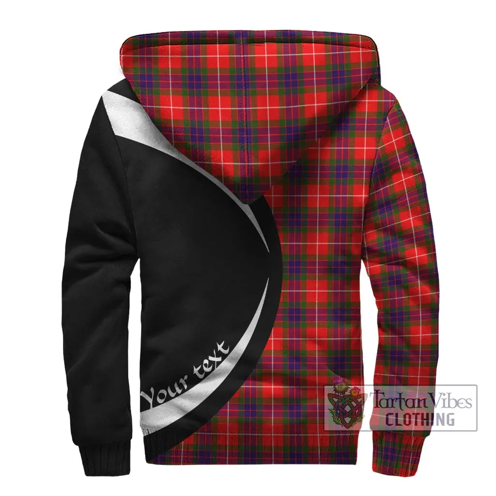 Abernethy Tartan Sherpa Hoodie with Family Crest Circle Style