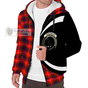 Abernethy Tartan Sherpa Hoodie with Family Crest Circle Style