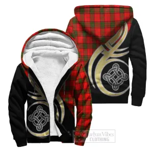 Adair Tartan Sherpa Hoodie with Family Crest and Celtic Symbol Style