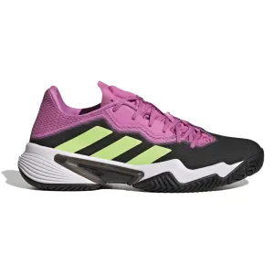 adidas Barricade Tennis Shoes (Mens) Carbon/Signal Green/Pulse Lilac