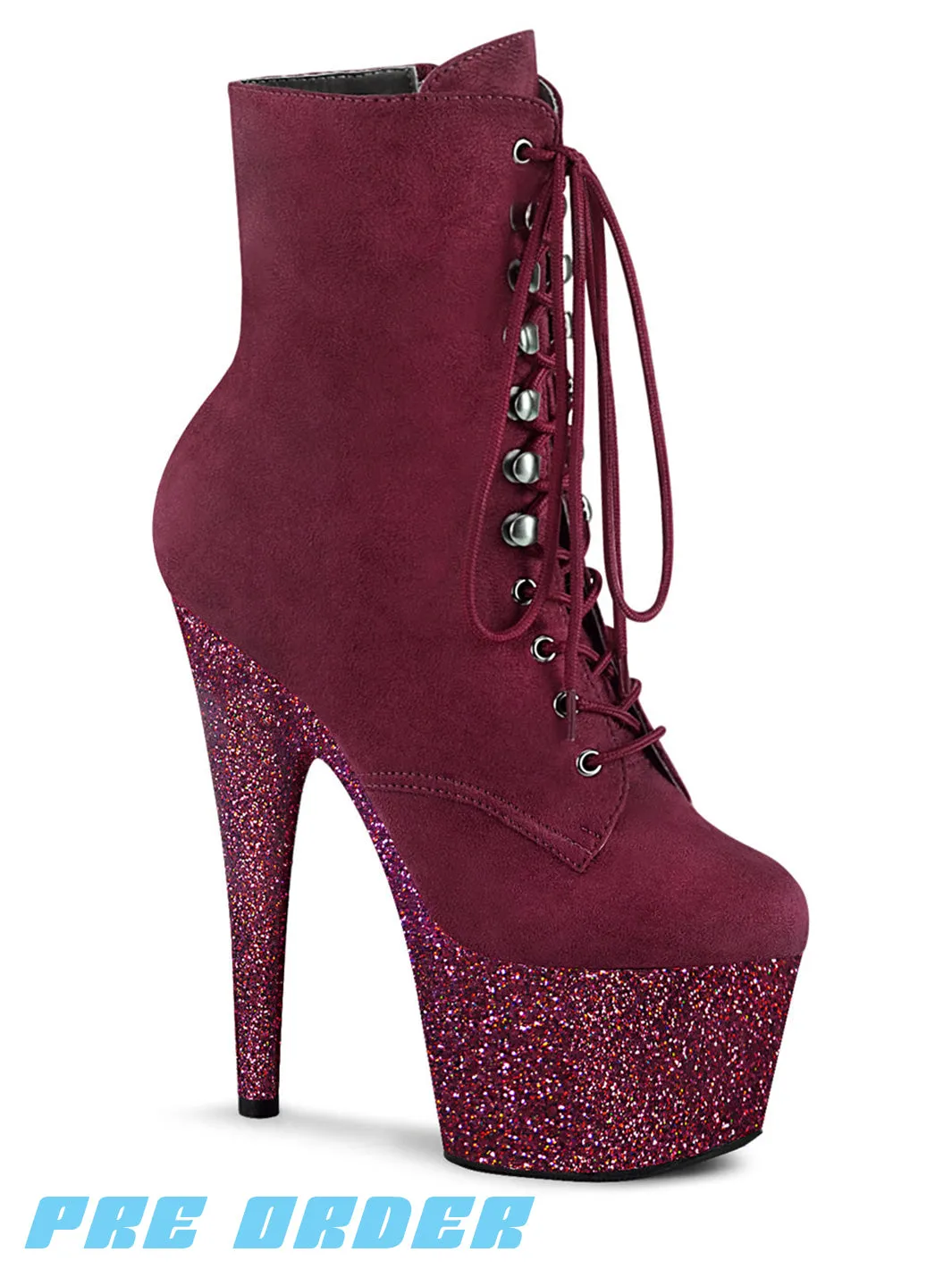 ADORE-1020FSMG - BURGUNDY FAUX SUEDE ✰ PRE ORDER ✰