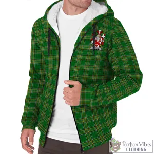 Agnew Irish Clan Tartan Sherpa Hoodie with Coat of Arms