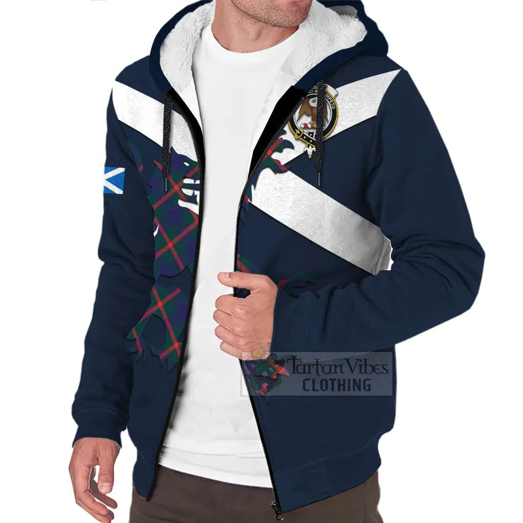 Agnew Tartan Lion Rampant Sherpa Hoodie  Proudly Display Your Heritage with Alba Gu Brath and Clan Name