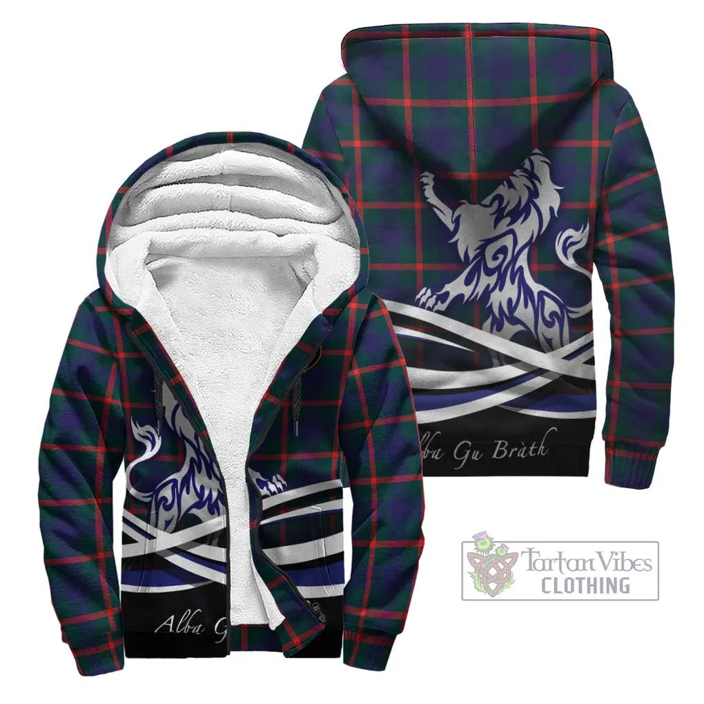 Agnew Tartan Sherpa Hoodie with Alba Gu Brath Regal Lion Emblem