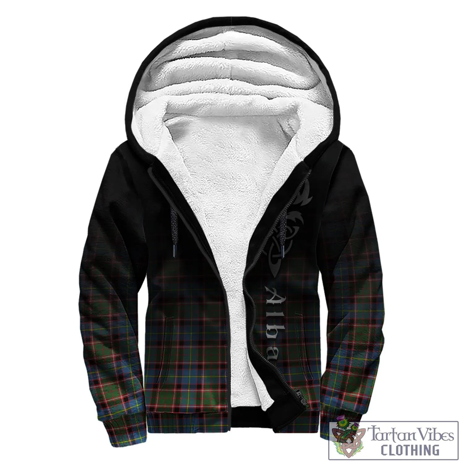 Aikenhead Tartan Sherpa Hoodie Featuring Alba Gu Brath Family Crest Celtic Inspired