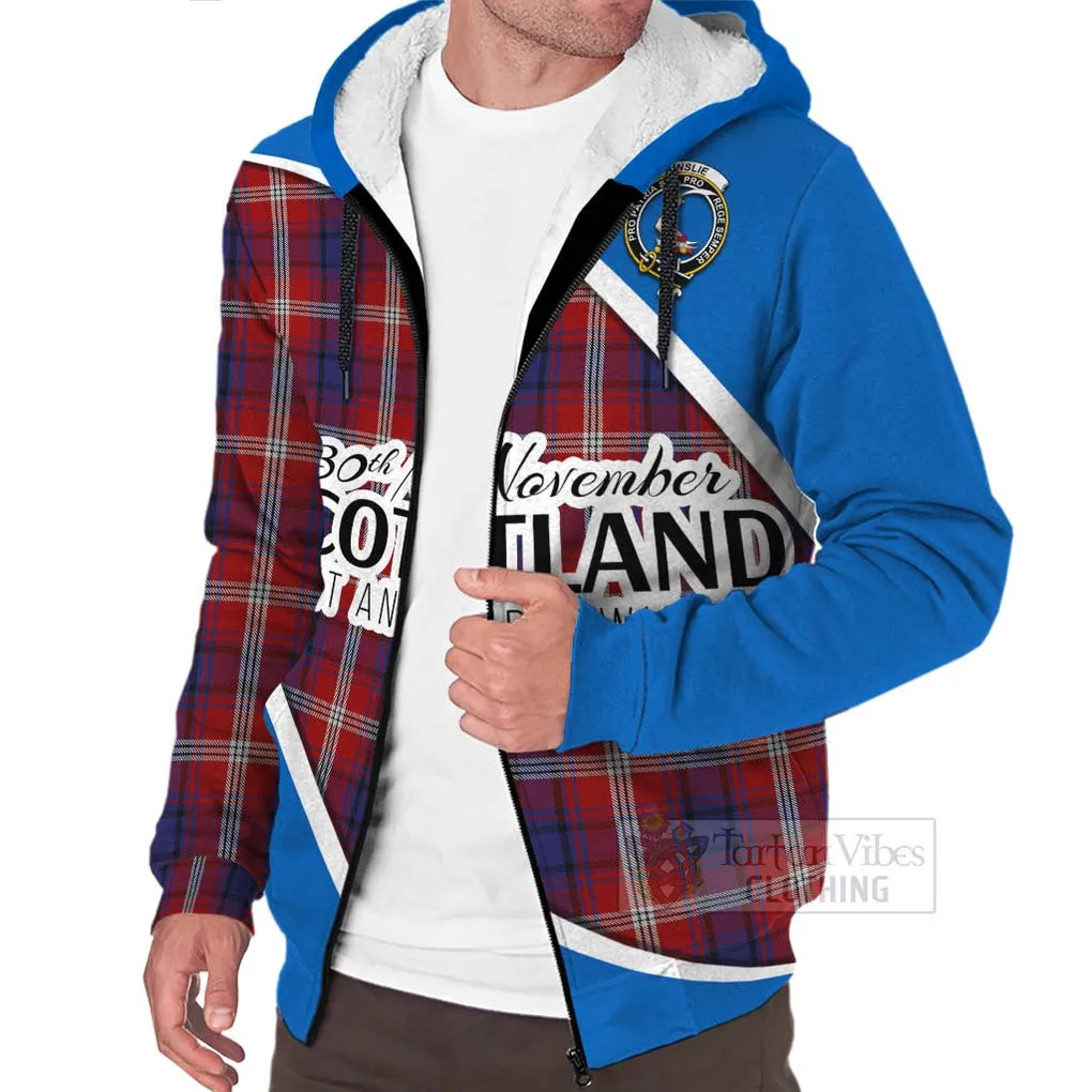 Ainslie Family Crest Tartan Sherpa Hoodie Celebrate Saint Andrew's Day in Style