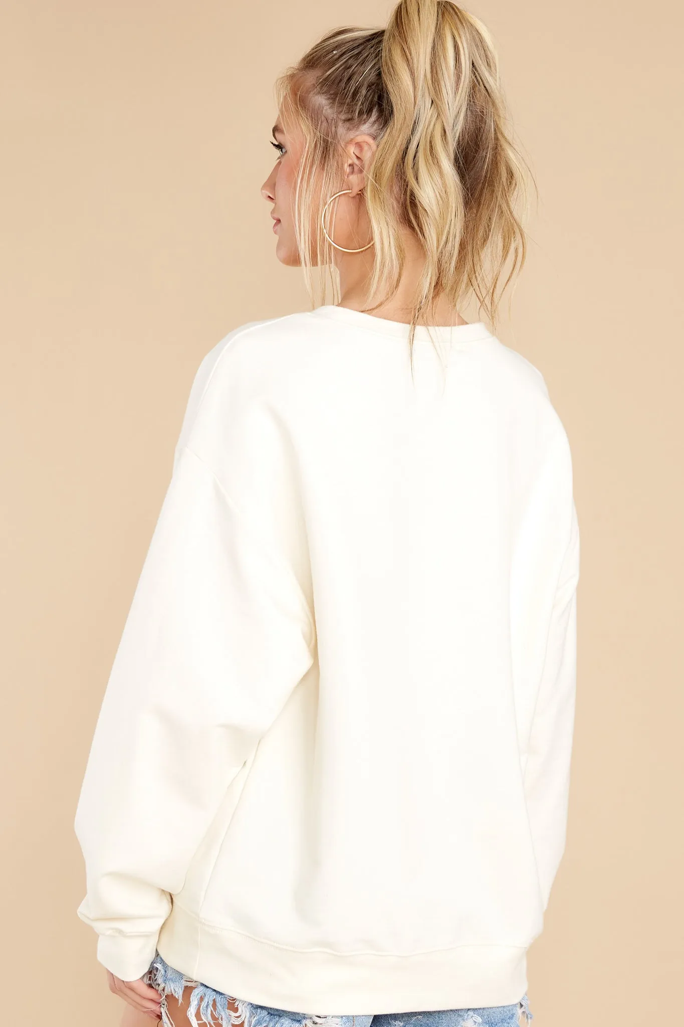 Alexa Tennis Club Off White Oversized Sweatshirt