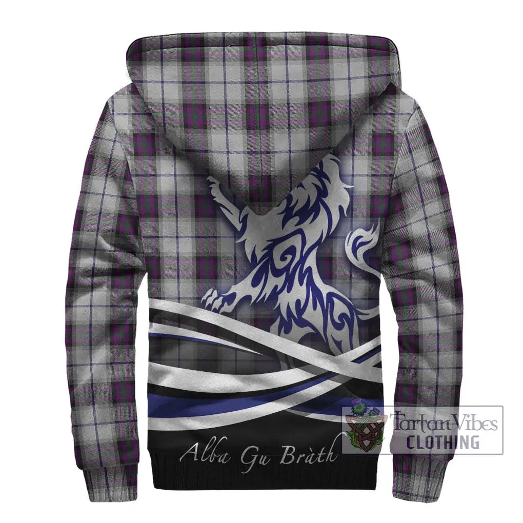 Alexander of Menstry Dress Tartan Sherpa Hoodie with Alba Gu Brath Regal Lion Emblem