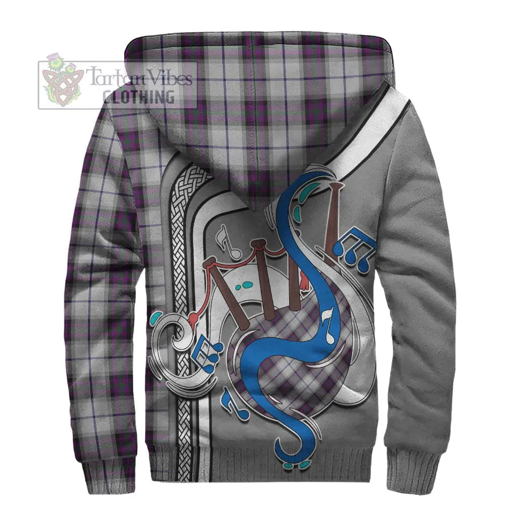 Alexander of Menstry Dress Tartan Sherpa Hoodie with Epic Bagpipe Style