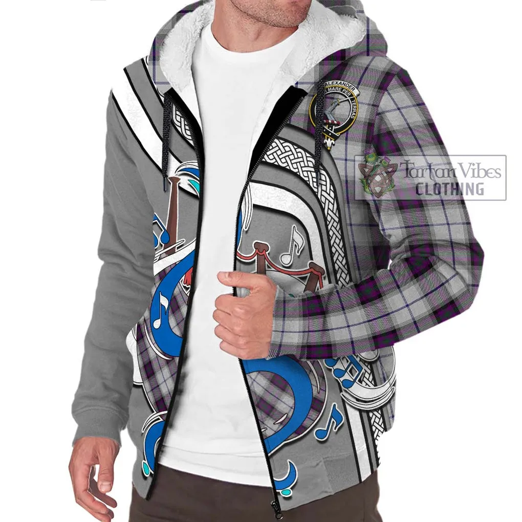 Alexander of Menstry Dress Tartan Sherpa Hoodie with Epic Bagpipe Style