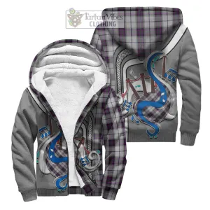 Alexander of Menstry Dress Tartan Sherpa Hoodie with Epic Bagpipe Style