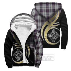 Alexander of Menstry Dress Tartan Sherpa Hoodie with Family Crest and Celtic Symbol Style