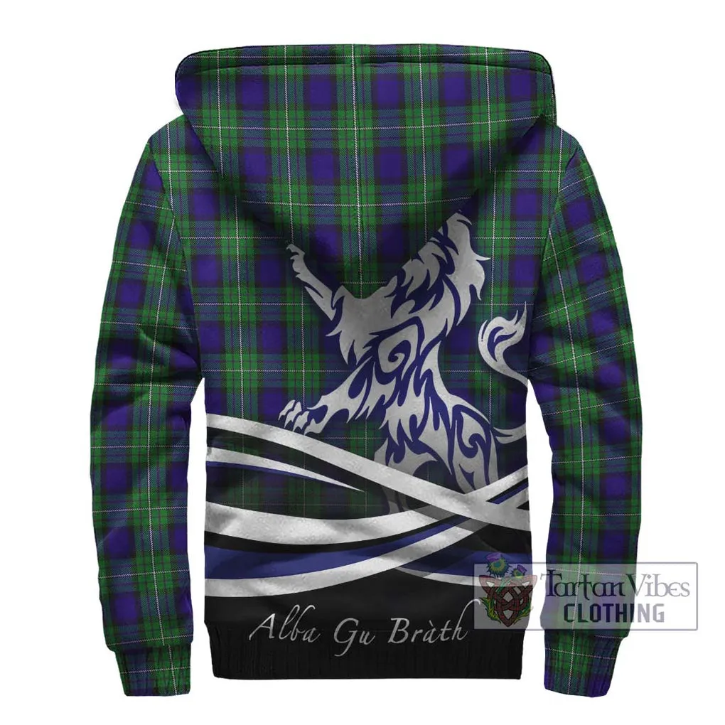 Alexander Tartan Sherpa Hoodie with Alba Gu Brath Regal Lion Emblem