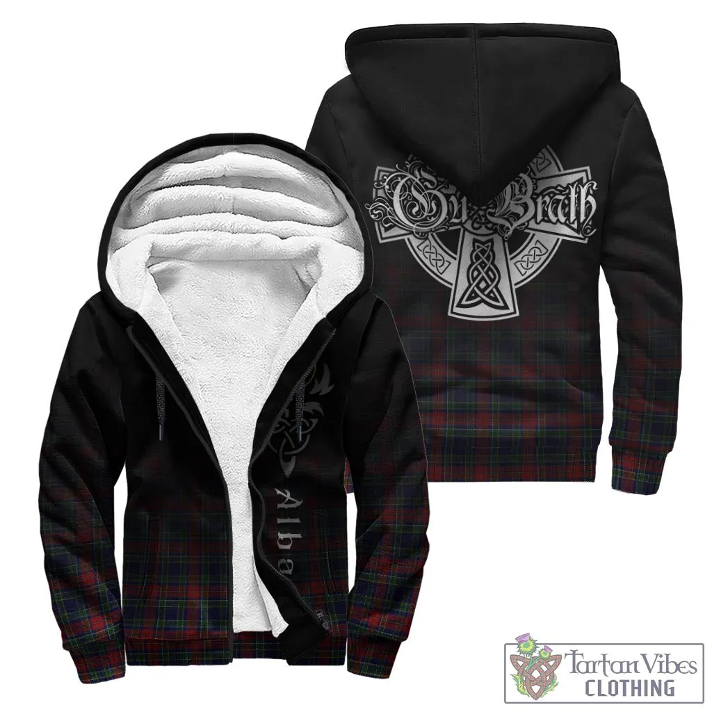 Allison Red Tartan Sherpa Hoodie Featuring Alba Gu Brath Family Crest Celtic Inspired