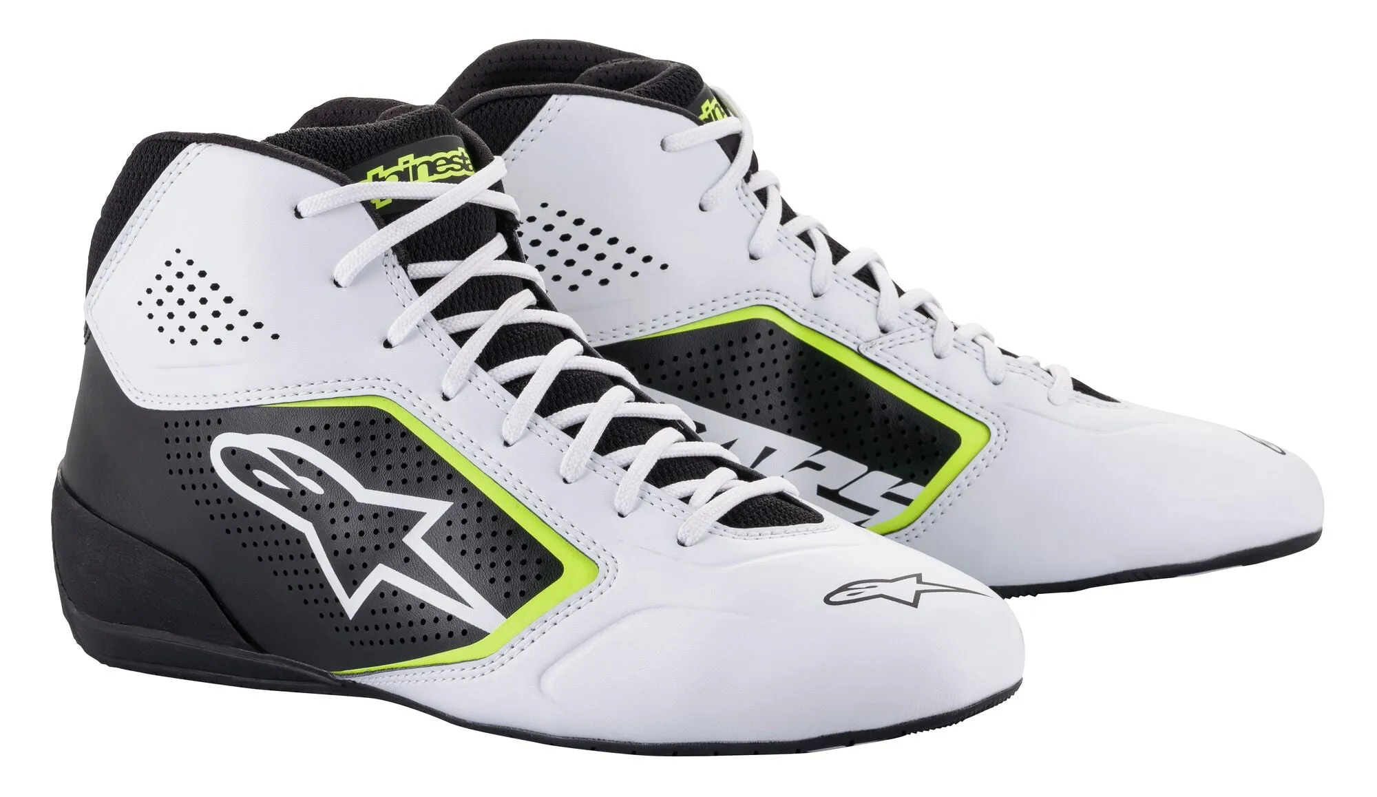 ALPINESTARS 2711521_215_11,5 Karting shoes TECH-1 K START V2, white/black/yellow fluo, Size 45