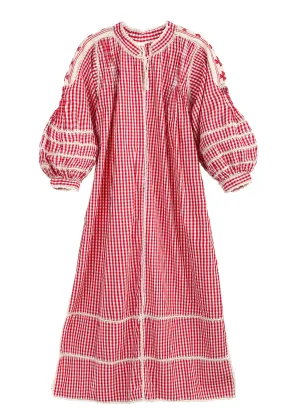 Amorcita Mexican Dress - Red Gingham