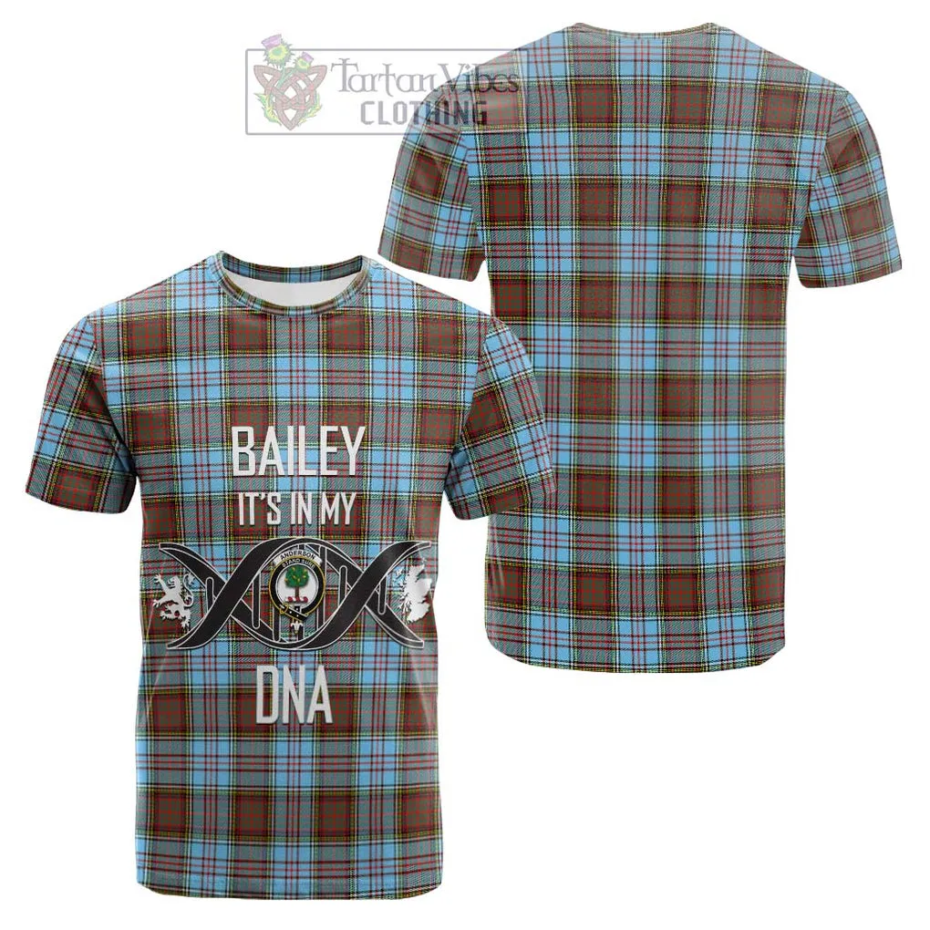 Anderson Ancient Tartan Cotton T-shirt with Family Crest DNA In Me Style