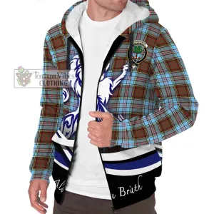 Anderson Ancient Tartan Sherpa Hoodie with Alba Gu Brath Regal Lion Emblem