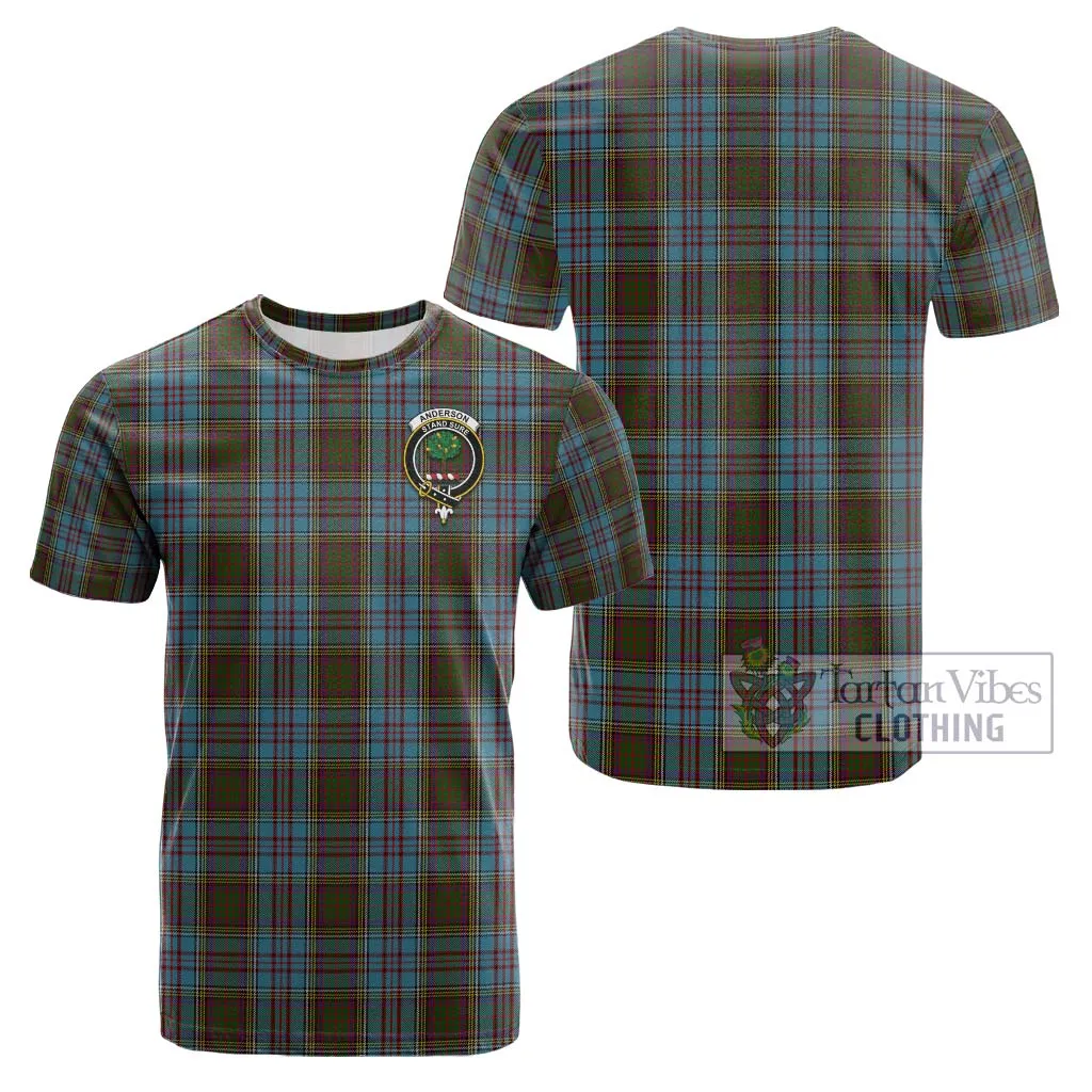 Anderson Tartan Cotton T-Shirt with Family Crest