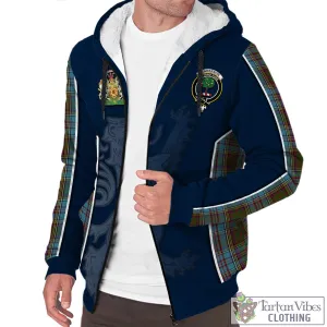 Anderson Tartan Sherpa Hoodie with Family Crest and Lion Rampant Vibes Sport Style