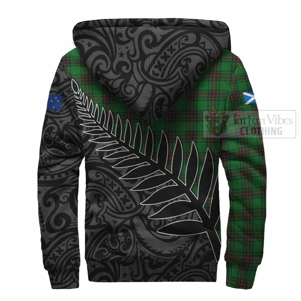 Anstruther Crest Tartan Sherpa Hoodie with New Zealand Silver Fern Half Style