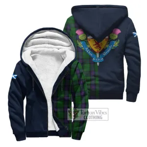 Armstrong Tartan Sherpa Hoodie Alba with Scottish Lion Royal Arm Half Style