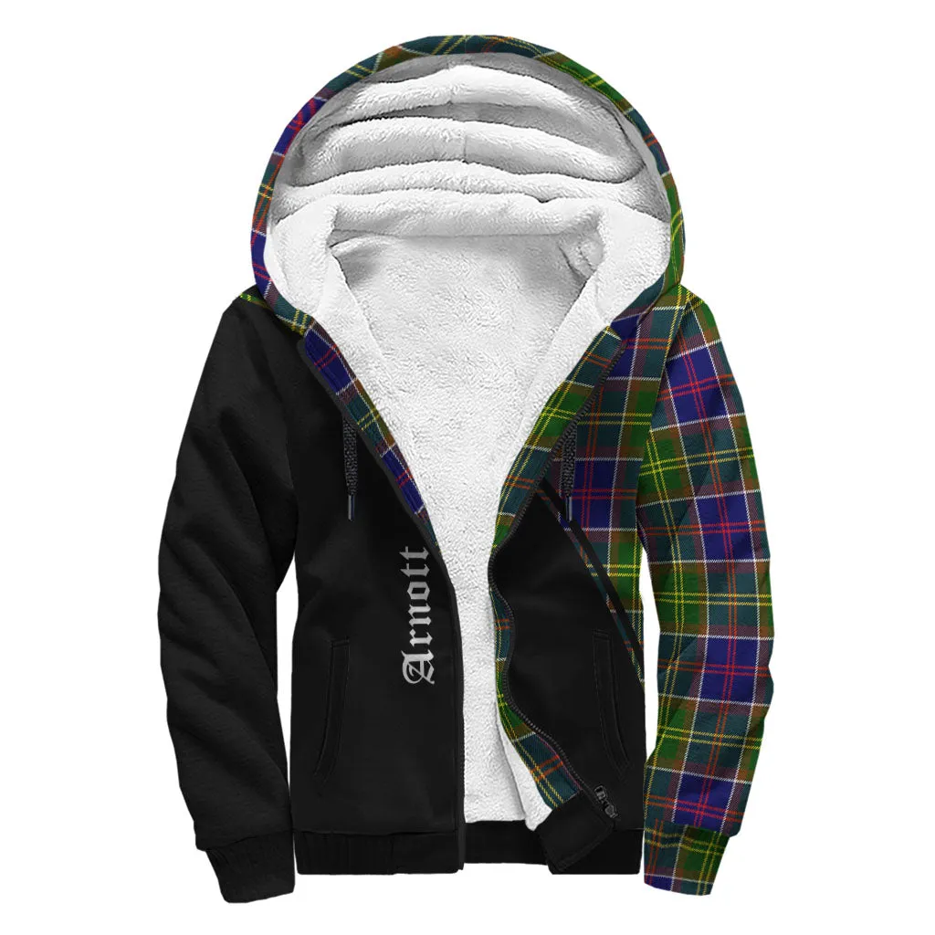 Arnott Tartan Sherpa Hoodie with Family Crest Curve Style