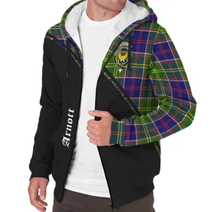 Arnott Tartan Sherpa Hoodie with Family Crest Curve Style