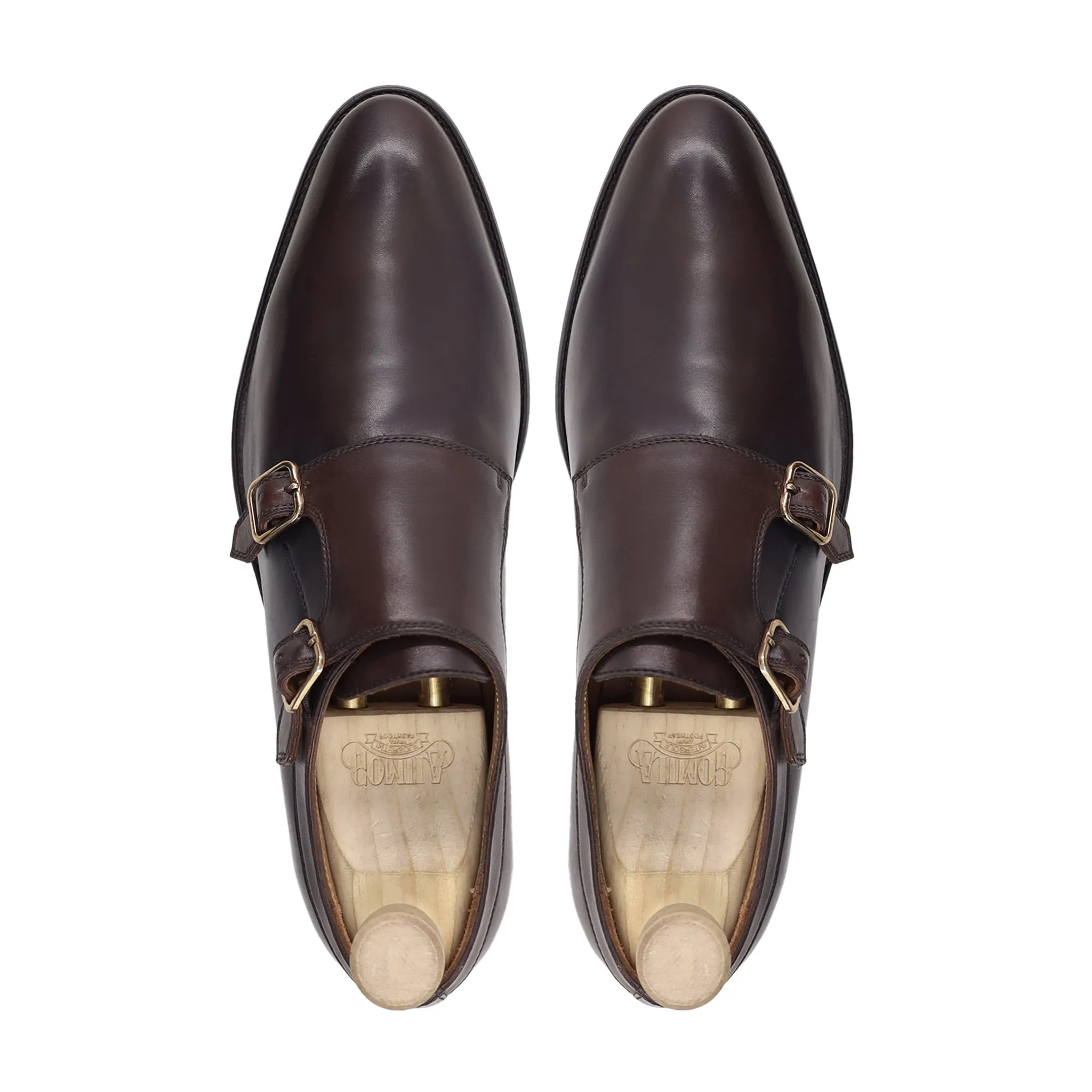 Artista - Men's Dark Brown Calf Leather Double Monkstrap