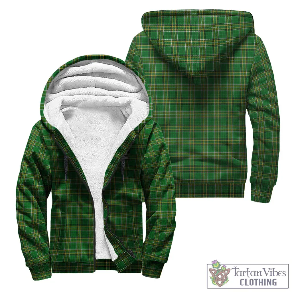 Aylmer Irish Clan Tartan Sherpa Hoodie with Coat of Arms