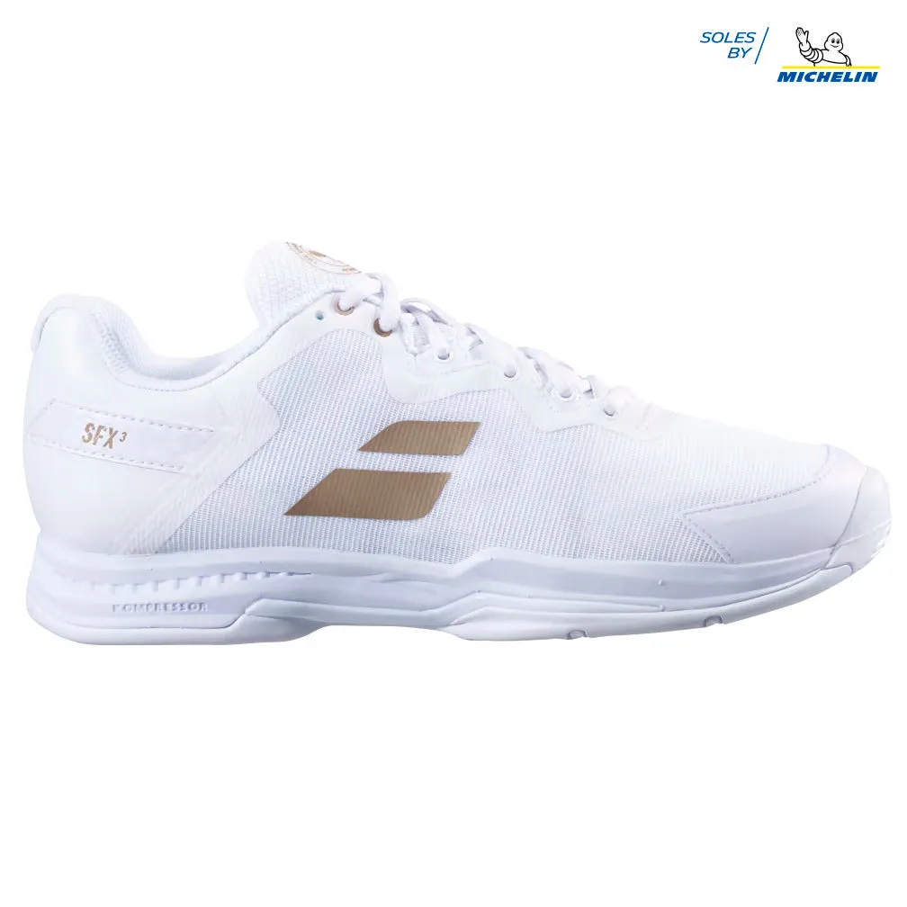 Babolat SFX 3 Wimbledon All Court Tennis Shoes Womens White/Gold 31S23885