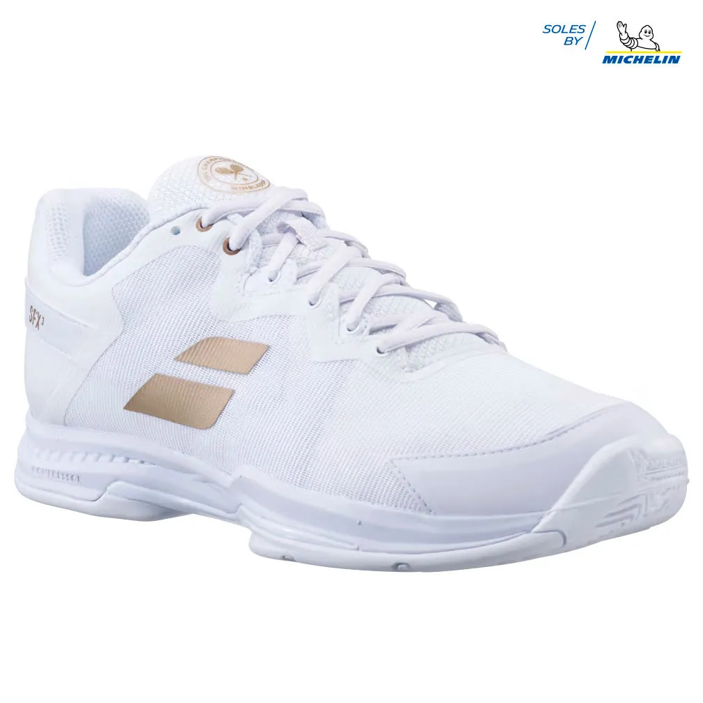 Babolat SFX 3 Wimbledon All Court Tennis Shoes Womens White/Gold 31S23885