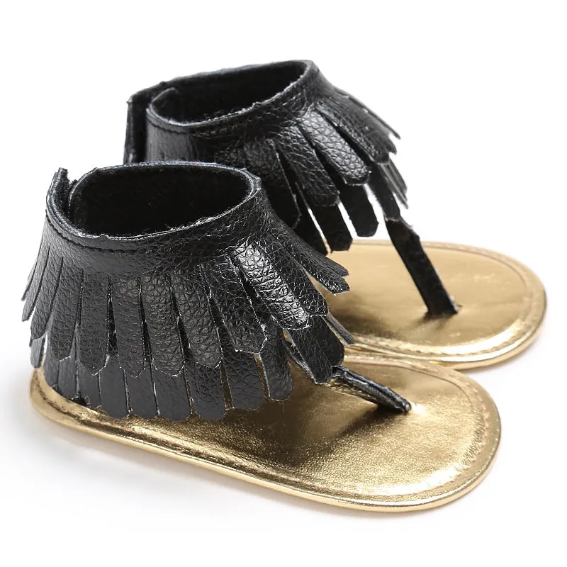 Baby Girl Toddler Shoes Multicolor Tassel Soft Sole Flip-flop Sandals Toddler Shoes