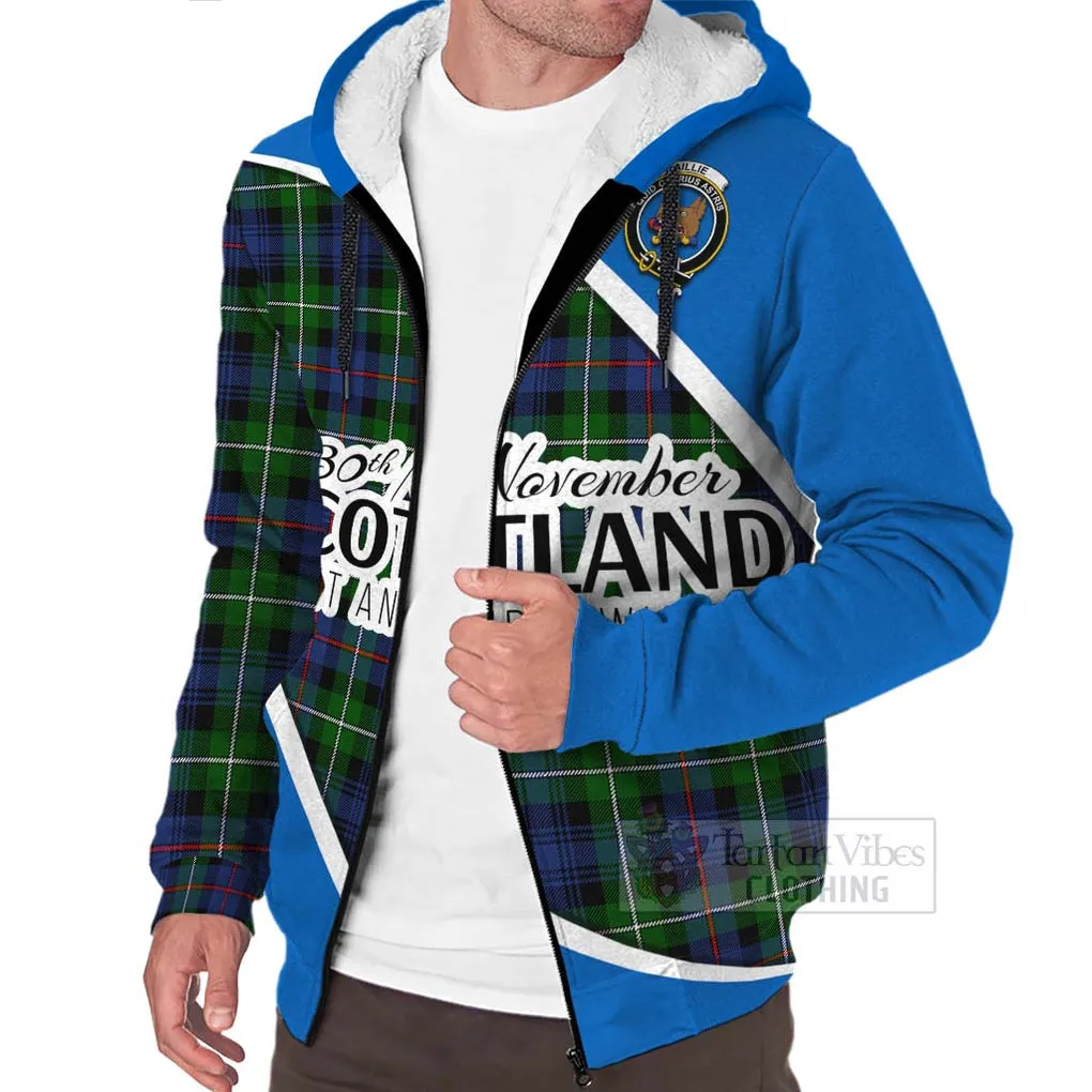 Baillie (Bailey) Family Crest Tartan Sherpa Hoodie Celebrate Saint Andrew's Day in Style