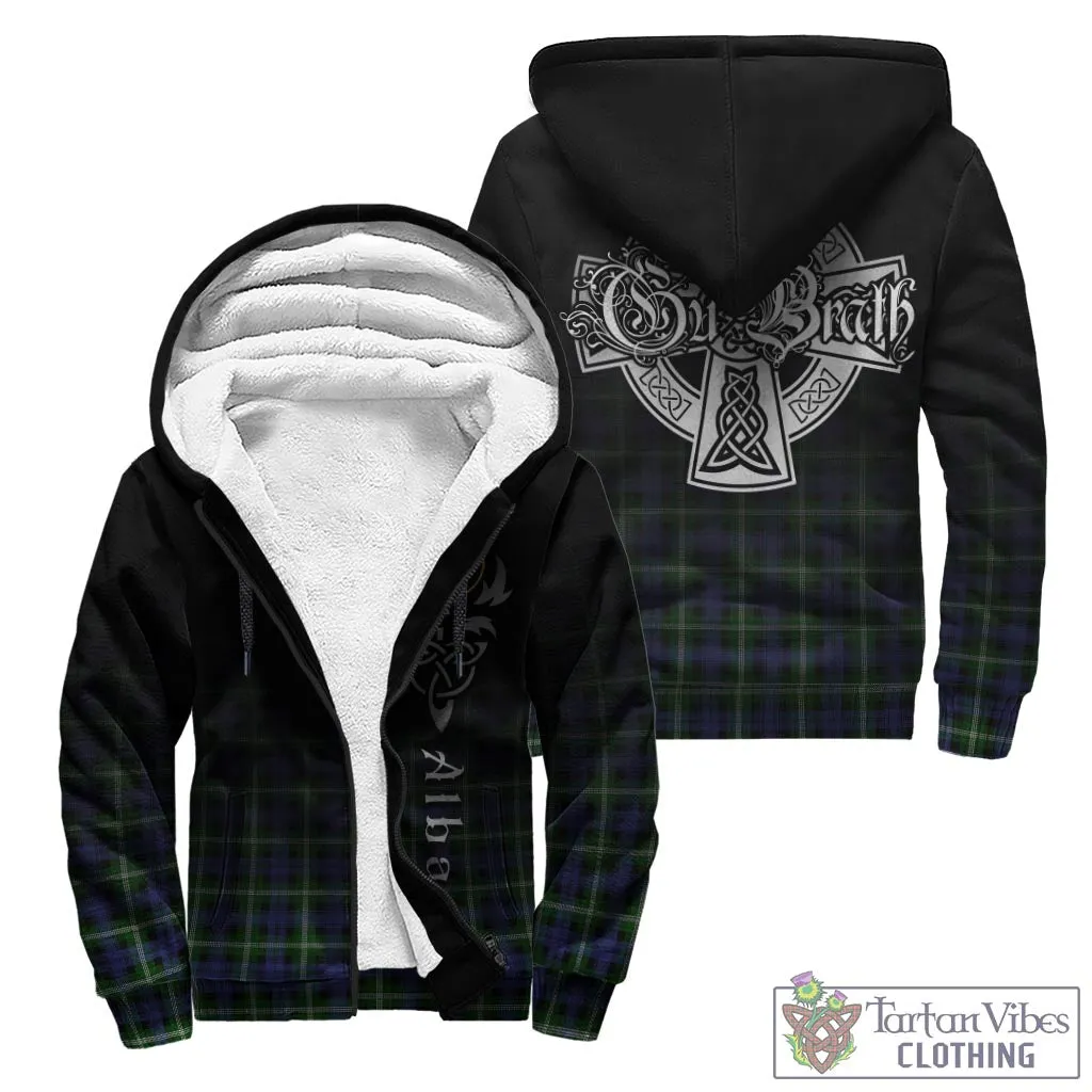 Baillie (Bailey) Tartan Sherpa Hoodie Featuring Alba Gu Brath Family Crest Celtic Inspired