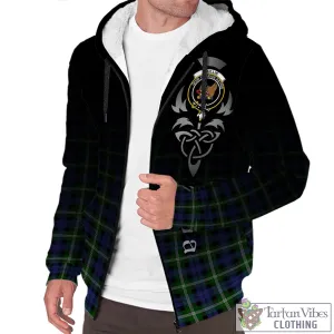 Baillie (Bailey) Tartan Sherpa Hoodie Featuring Alba Gu Brath Family Crest Celtic Inspired