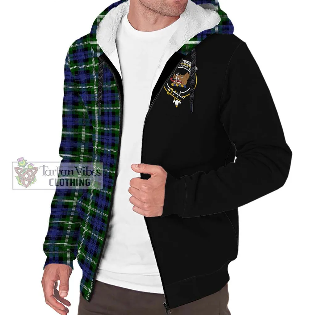 Baillie of Polkemmet Tartan Sherpa Hoodie with Family Crest and Half Of Me Style