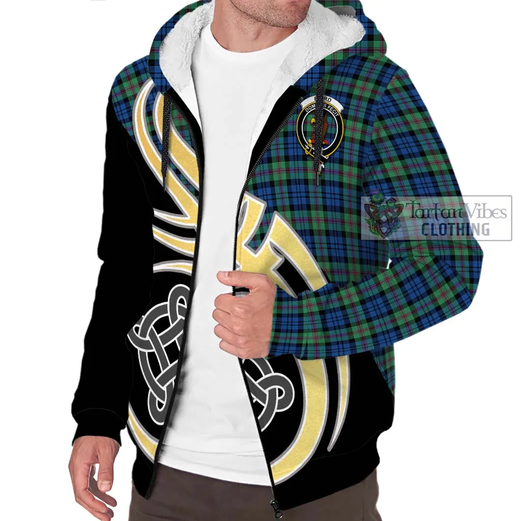 Baird Ancient Tartan Sherpa Hoodie with Family Crest and Celtic Symbol Style