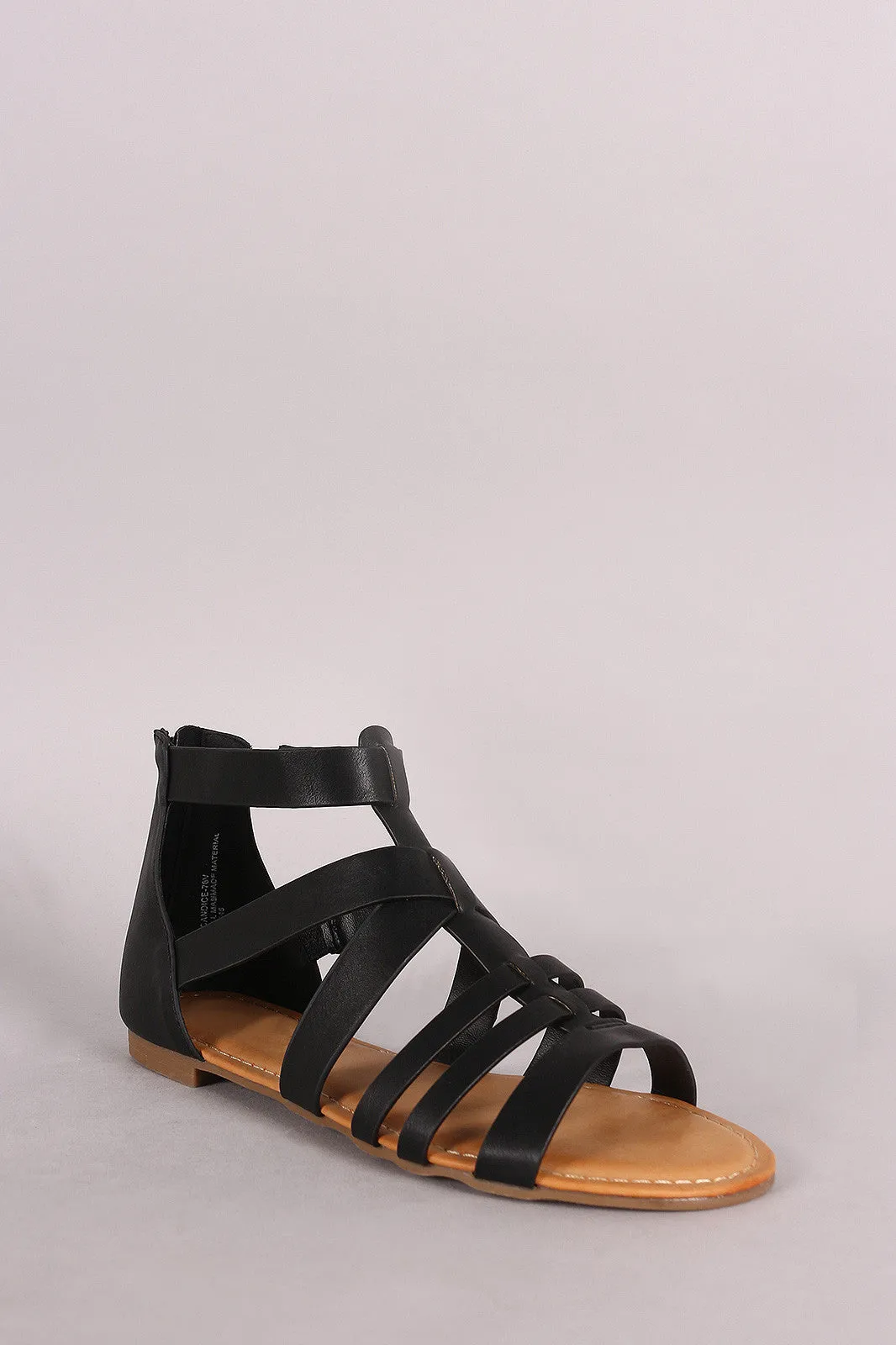 Bamboo Strappy Gladiator Flat Sandal