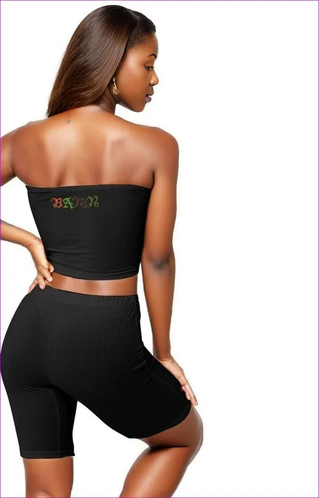 B.A.M.N - By Any Means Necessary Womens Tube Top Shorts Suit