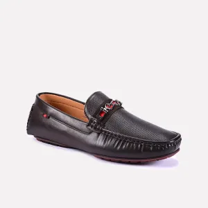 Basil Brown Classic Textured Loafers 0130829