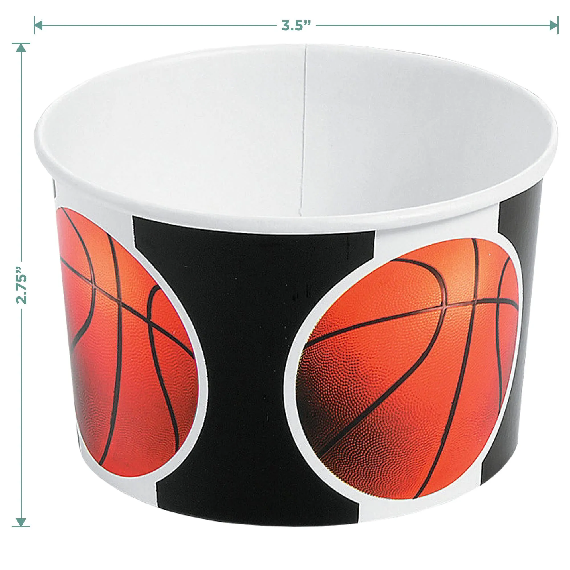 Basketball Party Striped Paper Treat Cups and Luncheon Napkins (Serves 12)