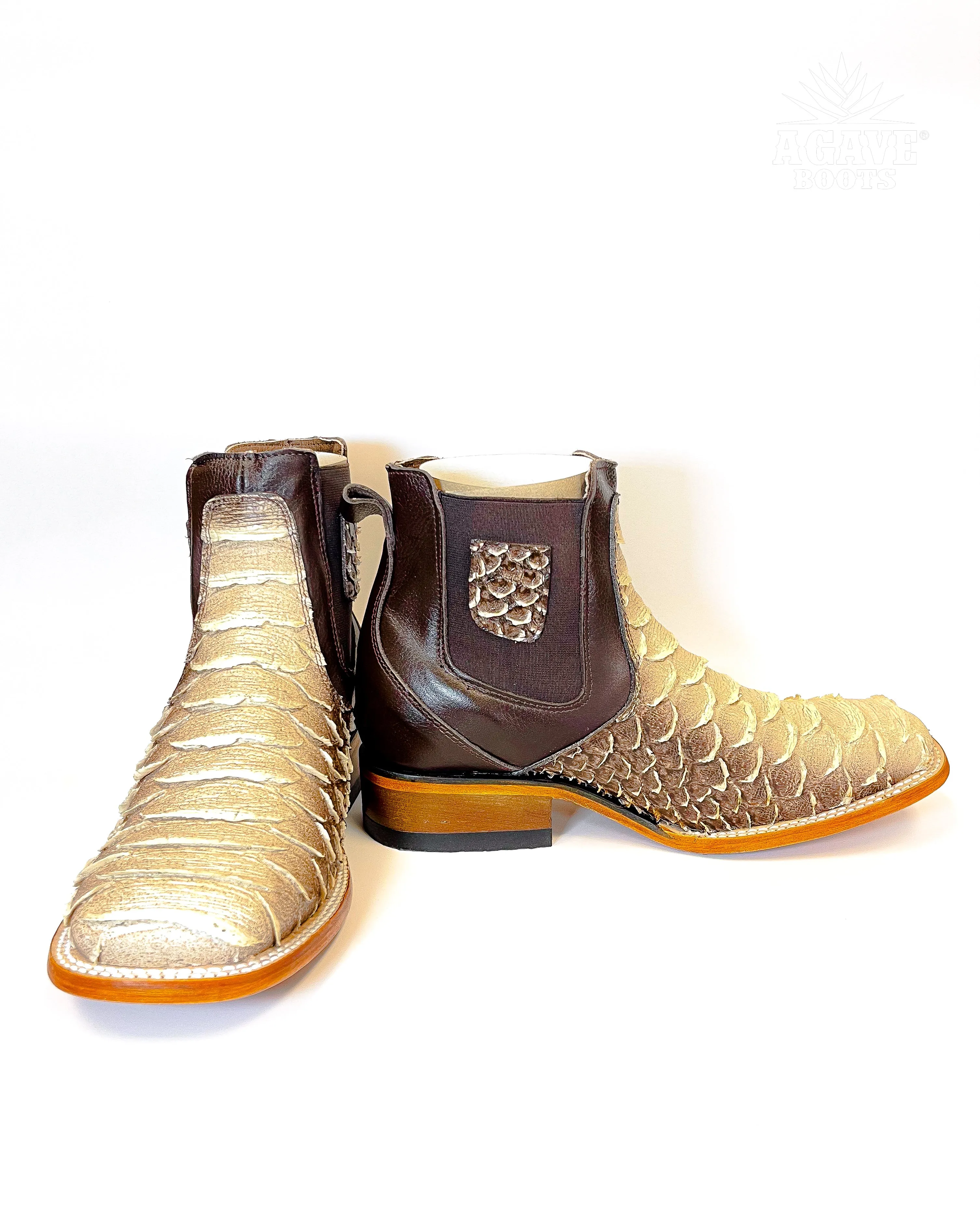 BEIGE BROWN PYTHON CHELESA ANKLE BOOTS / BOTINES | MEN SQUARE TOE WESTERN BOTIN (Copy)