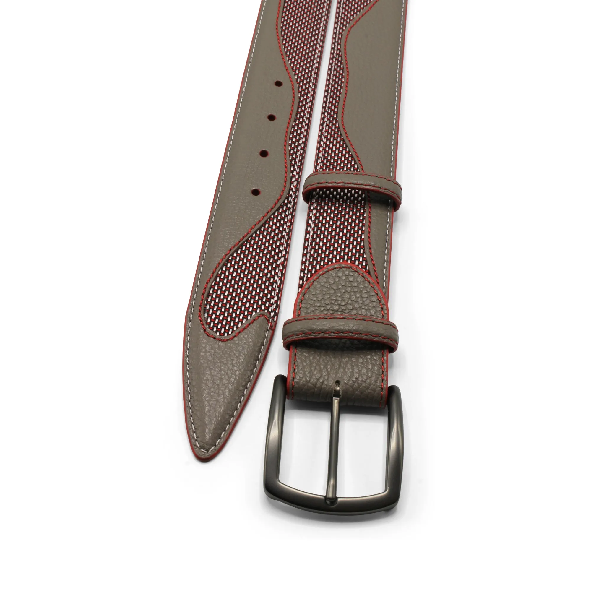 Belafonte Grey/Wine/White Performance Belt