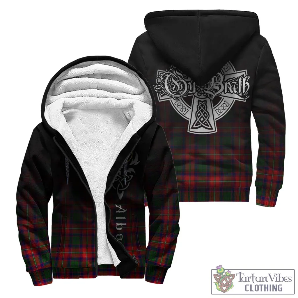 Belshes Tartan Sherpa Hoodie Featuring Alba Gu Brath Family Crest Celtic Inspired