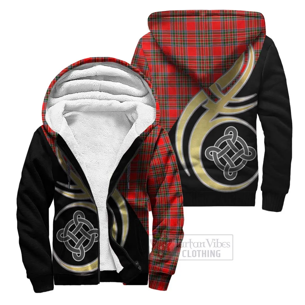 Binning Tartan Sherpa Hoodie with Family Crest and Celtic Symbol Style